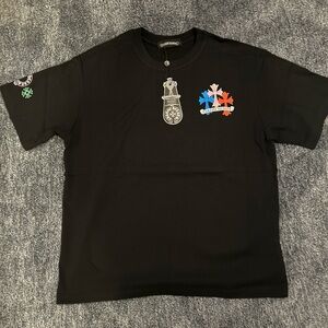 Black Graphic Chrome hearts T-Shirt